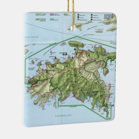 St. John USVI Map Keramisch Ornament (Rechts)