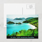 St. John usvi Trunk Bay American Paradise briefkaa Briefkaart (Voorkant / Achterkant)
