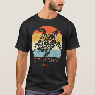 St John Usvi Vintage Retro Tribale Schildpad T-shirt