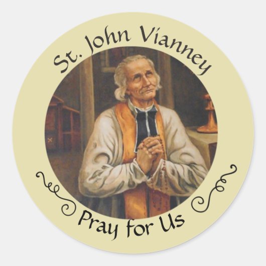 St. John Vianney Feast aug 4 Ronde Sticker (Voorkant)