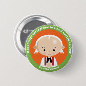 St. John Vianney Ronde Button 5,7 Cm (Voorkant /achterkant)