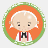 St. John Vianney Ronde Sticker (Voorkant)