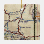 St. Johns Arizona  Map Keramisch Ornament (Achterkant)