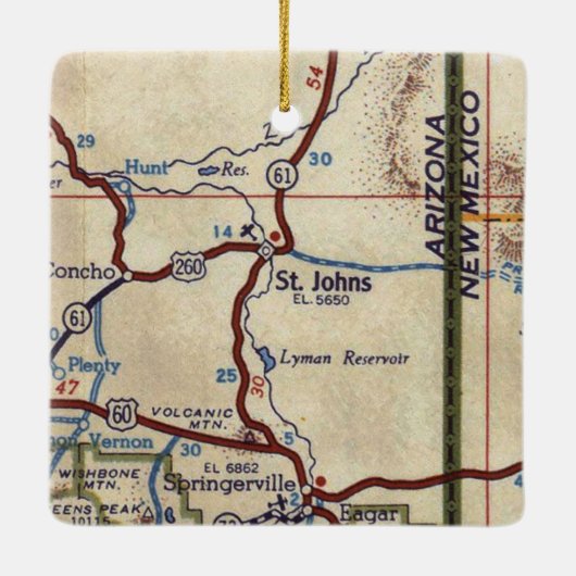 St. Johns Arizona  Map Keramisch Ornament (Achterkant)