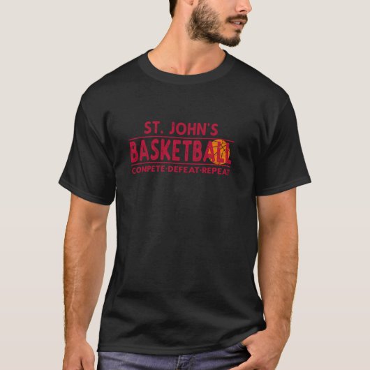 St John's Basketbal Compete nederlaag Herhaal Long T-shirt (Voorkant)