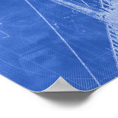 St. John's Bridge Architecture Blueprint Art Poster (Hoek)