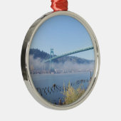 St. Johns Bridge, Mooie Portland Oregon Metalen Ornament (Rechts)