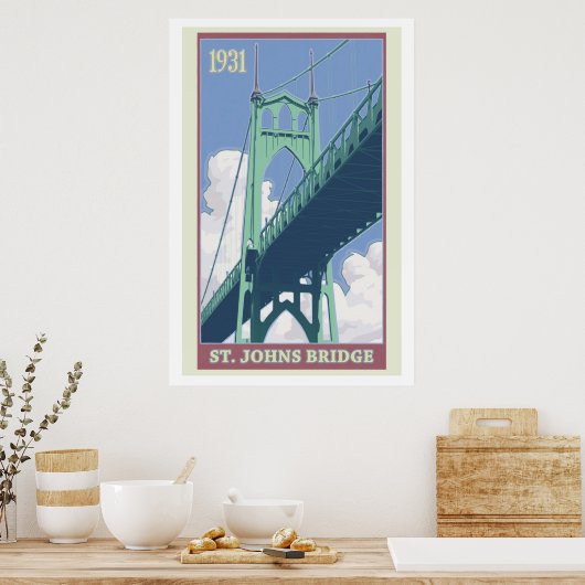  St. Johns Bridge Travel Poster (Keuken)