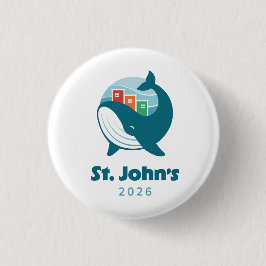 St. Johns Canada 2026 Internationale Conventie Spe Ronde Button 3,2 Cm