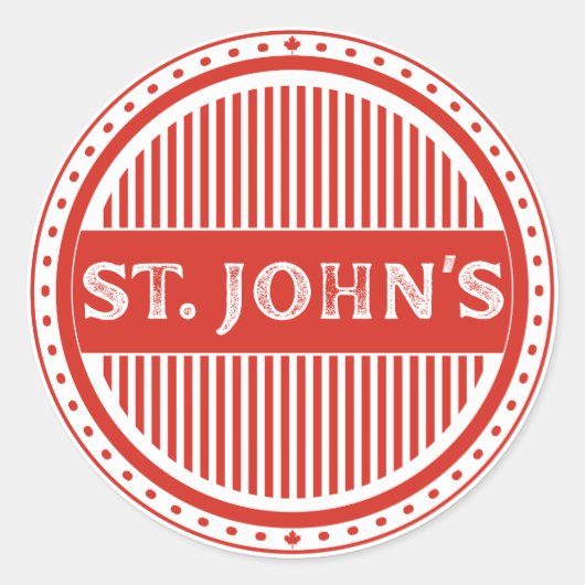 St. John's City Pride Emblem – Canadese identiteit Ronde Sticker (Voorkant)