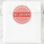 St. John's City Pride Emblem – Canadese identiteit Ronde Sticker (Tas)