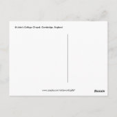 St. John's College Chapel, Cambridge, Engeland Briefkaart (Achterkant)