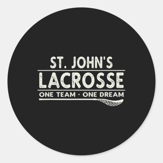 St. John's Lacrosse One Team One Dream Ronde Sticker (Voorkant)