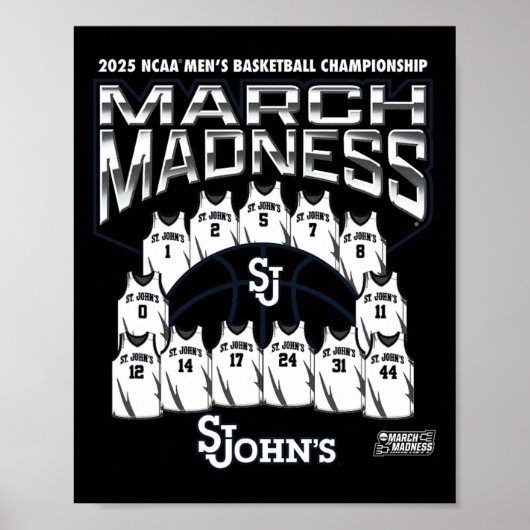 St. John's March Madness 2025 Heren Sketll Nil Poster (Voorkant)