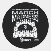 St. John's March Madness 2025 Men's Sketll Nil  Ronde Sticker (Voorkant)