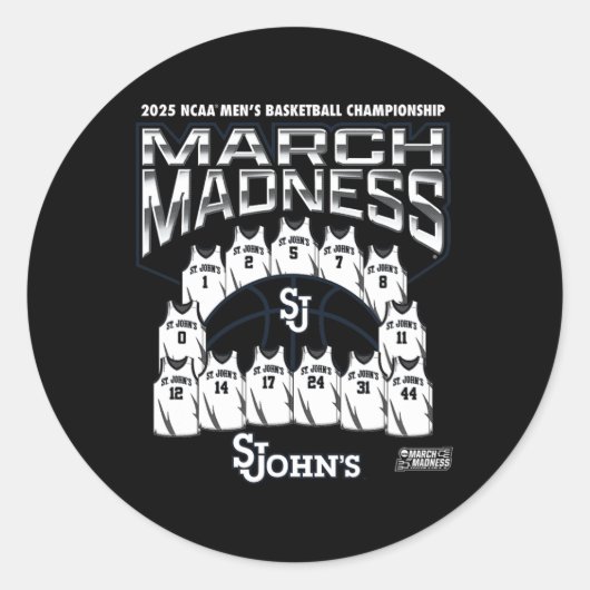St. John's March Madness 2025 Men's Sketll Nil  Ronde Sticker (Voorkant)