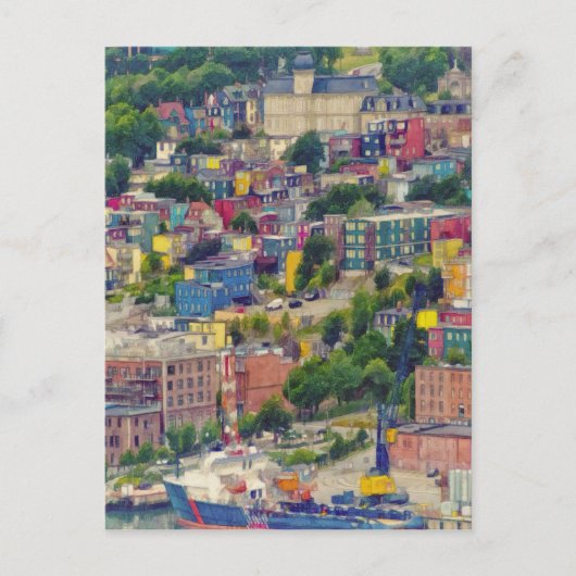 St. John's Newfoundland Canada Colorful Painting Briefkaart (Voorkant)