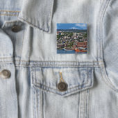 St. John's, Newfoundland, Canada, de kustlijn Vierkante Button 5,1 Cm (In situ)