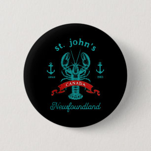 St Johns Newfoundland Canada Kreeft Vakantie Souv Ronde Button 5,7 Cm