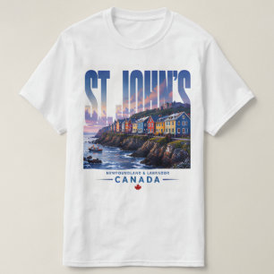 St Johns Newfoundland Kleurrijke Kuststad Reizen T-shirt