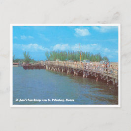 St. John's Pass Bridge, vintage van Florida Briefkaart