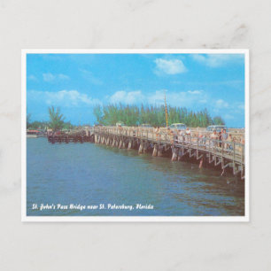 St. John's Pass Bridge, vintage van Florida Briefkaart