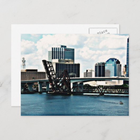 St. Johns River in het centrum van Jacksonville, F Briefkaart (Voorkant / Achterkant)