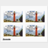 St. John's River Lighthouse, Mayport Florida Rechthoekige Sticker (Vel)
