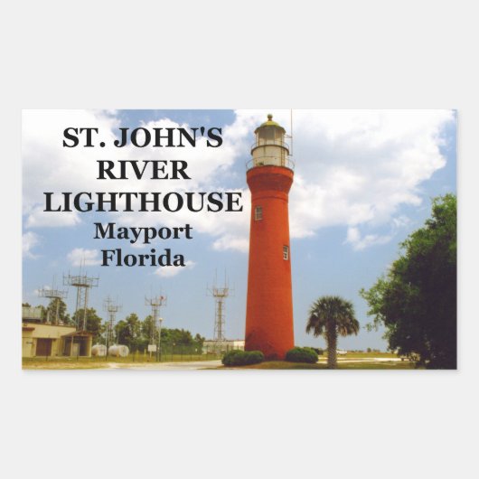 St. John's River Lighthouse, Mayport Florida Rechthoekige Sticker (Voorkant)