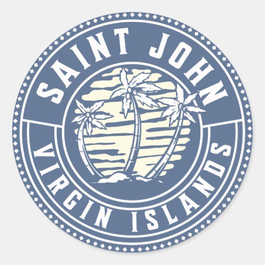 St Johns U.S. Maagdeneilanden Vakantie Souvenir Ronde Sticker (Voorkant)