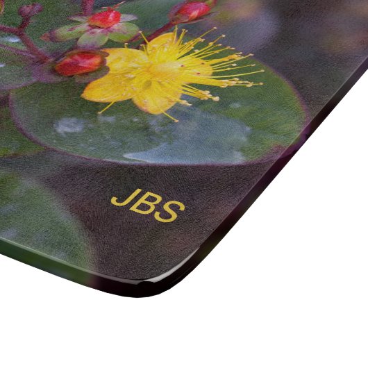 St. John's Wort Yellow Flower Personalized Snijplank (Hoek)