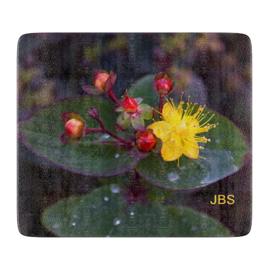 St. John's Wort Yellow Flower Personalized Snijplank (Voorkant)