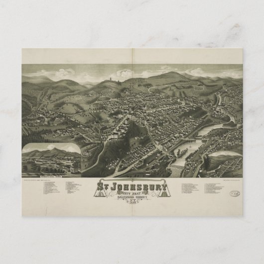 St. Johnsbury Vermont 1884 Briefkaart (Voorkant)