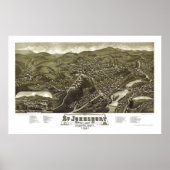 St. Johnsbury, VT Panoramic Map - 1884 Poster (Voorkant)