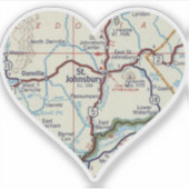 St. Johnsbury VT Retro kaart Sticker (Voorkant)