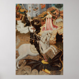 St. Joris en de Draak door Bernat Martorell Poster