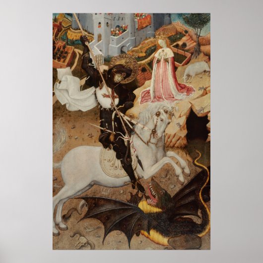 St. Joris en de Draak door Bernat Martorell Poster (Voorkant)