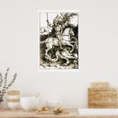 ST. JORIS EN DRAAK, Zwart Wit Poster (Keuken)
