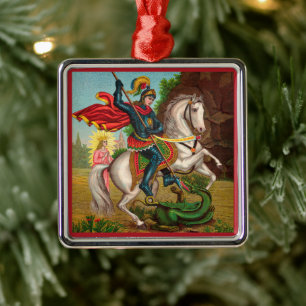 St. Joris redt de prinses Metalen Ornament
