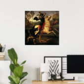 St. Joris vechtend met de draak door Raphael Sanzi Poster (Thuiskantoor)