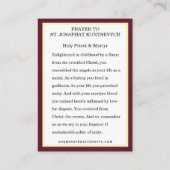 St. Josaphat Kuntsevych Ukraine Prayer Religious Informatiekaartje (Achterkant)