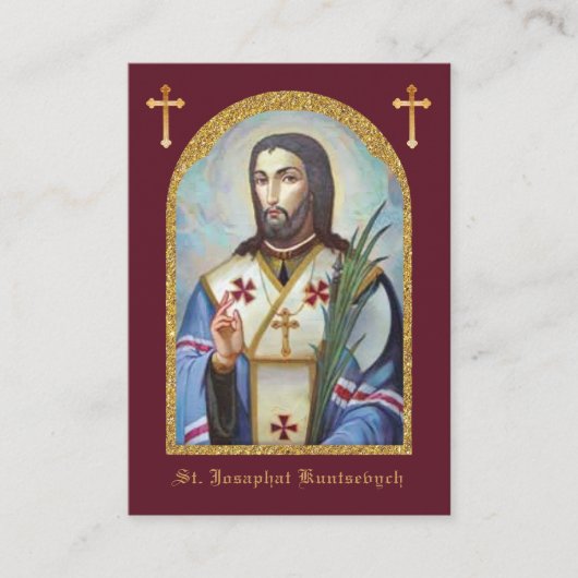 St. Josaphat Kuntsevych Ukraine Prayer Religious Informatiekaartje (Voorkant)