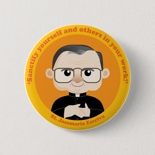 St. Josemaria Escriva Ronde Button 5,7 Cm (Voorkant)