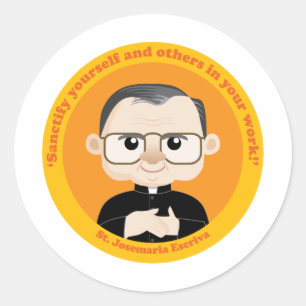 St. Josemaria Escriva Ronde Sticker