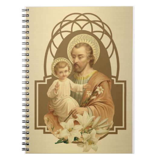 St. Joseph Baby Jesus Lily Notitieboek (Voorkant)