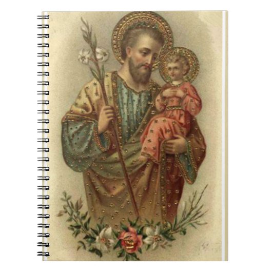 St. Joseph Baby Jesus Lily Notitieboek (Voorkant)