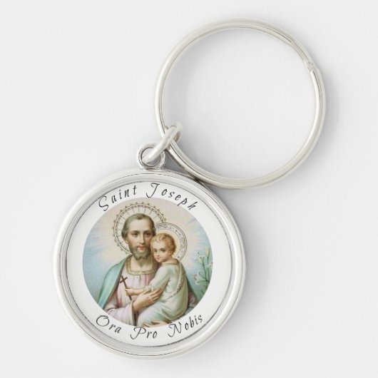 St. Joseph Baby Jesus Lily Sleutelhanger (Voorkant)