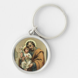 St. Joseph Baby Jesus Lily Sleutelhanger