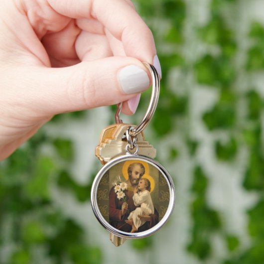 St. Joseph Baby Jesus Lily Sleutelhanger (Hand)