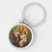 St. Joseph Baby Jesus Lily Sleutelhanger (Voorkant)
